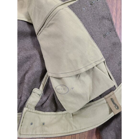 French Military Ike Style 1958 Olive Wool Jacket Gold Buttons 14 Delrieu Lyon - Picture 11 of 14